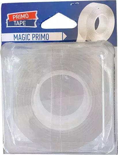 Primo Magic Tape Αυτοκόλλητη Ταινία Διπλής Όψης Διάφανη 3mx30mm