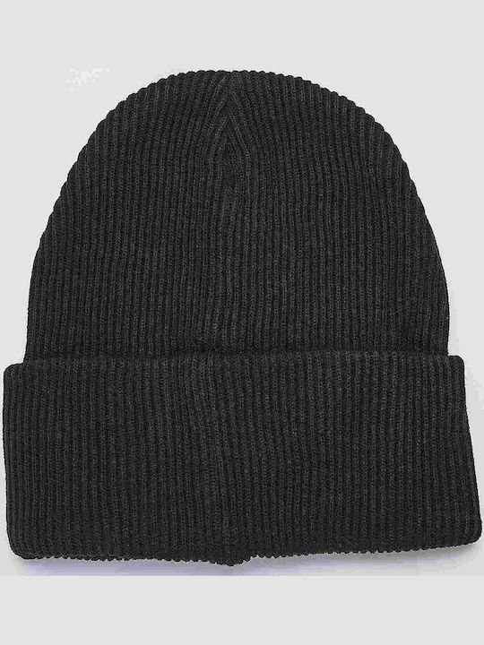 Guya Beanie Unisex Σκούφος Πλεκτός σε Μαύρο χρώμα