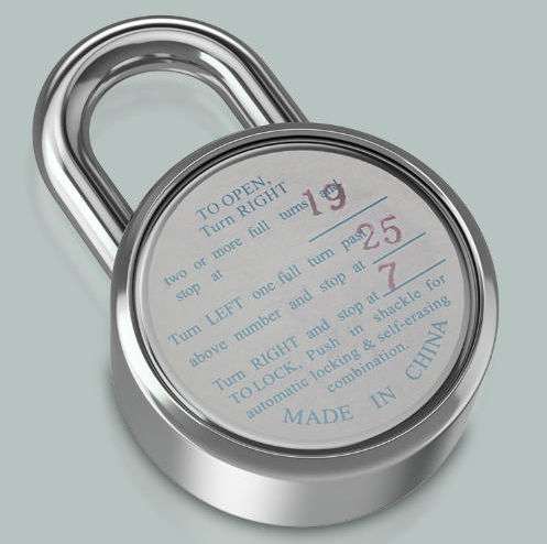 Padlock Brass Combination 50mm Silver
