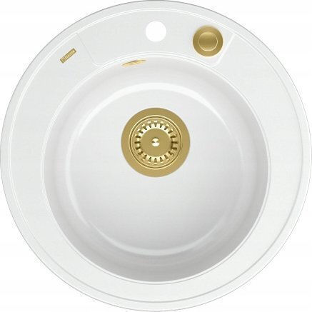 GraniteQ Morgan 210 Drop-In Synthetic Granite Kitchen Sink M48.5xP48.5cm White