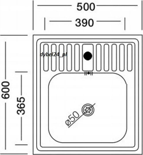 Kuchinox 60 SK6_010T Кораб Мивка Inox Сатен Ш50xД60см Сребрист