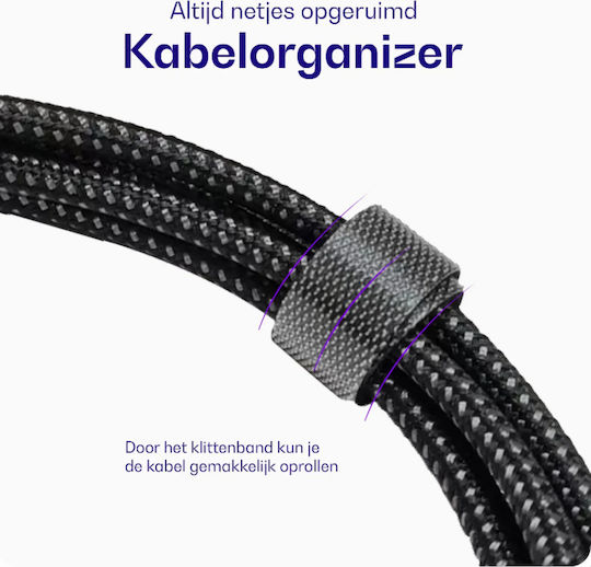 Buddi Flex Cable USB-C male - mini USB-A 12W Black 2m