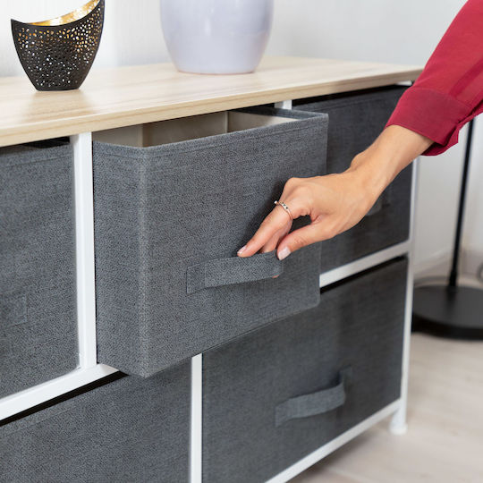 Storage Drawer Unit Made of Metal & Fabric W45xD30xH95cm