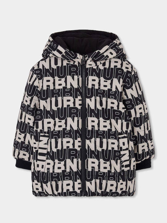 Geacă casual pentru copii reversibilă bej cu negru