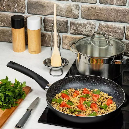 KING Hoff Marmo Aluminum Pan with Stone Interior Coating 18cm