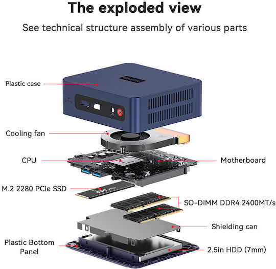 Beelink SER3 Mini PC (Ryzen 3 3200U/8GB DDR4/480GB SSD/W11 Pro)