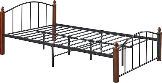 Laramie Bett Halbdoppel für Matratze 120x200cm Schwarz/Nussbaum Laramie Bett Halbdoppel für Matratze 120x200cm Schwarz/Nussbaum