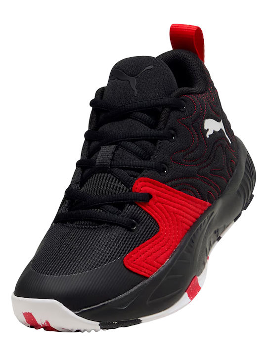 Court Pro Kinder Sportschuhe Basketball mit Schnürsenkeln Schwarz