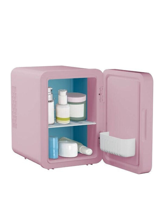Cosmetic Refrigerator 4lt With Shelf With Mirror With LED Lighting And Heating Function Pink 42W