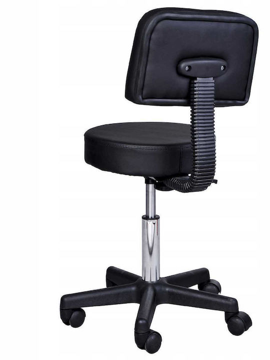 Ergonomischer Büro- und Schreibtischhocker mit Rückenlehne Schwarz 35x35x77cm