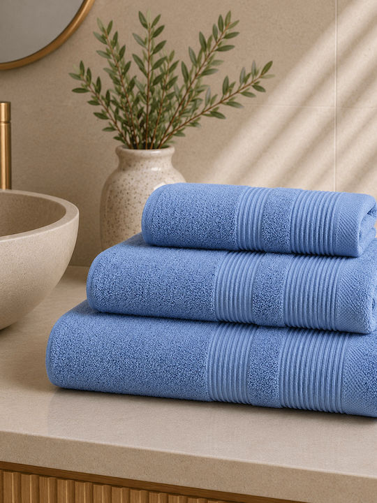 Sidirela Hand Towel E-983 30x50cm Blue Weight 600gsm