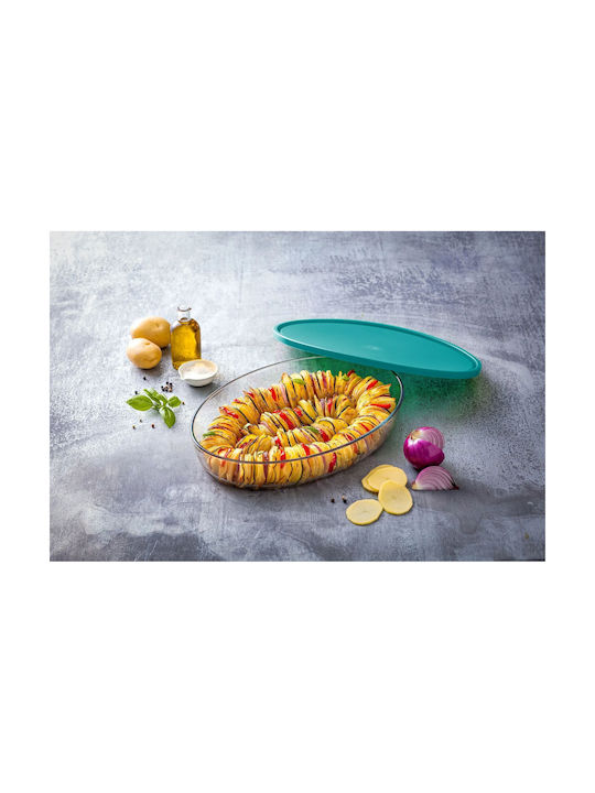 Pyrex Glass Lunch Box Green 3000ml