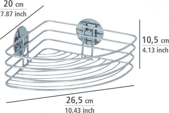 Wenko Γωνιακή Επιτοίχια Ραφιέρα Μπάνιου Inox 25.6x26.5x20cm Γκρι