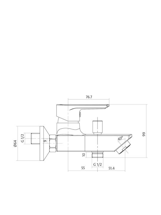 Cersanit Mixing Shower Faucet Silver