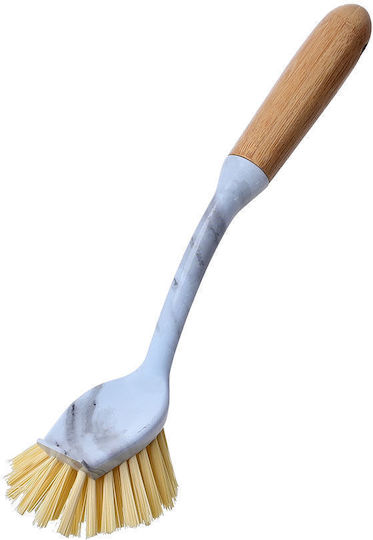Estia Bamboo Essentials Bamboo Cleaning Brush with Handle White