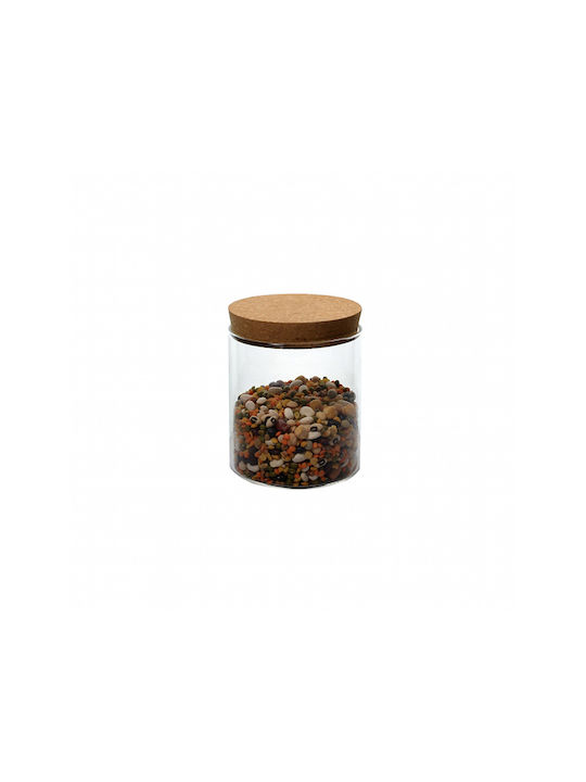 Lalos Set of 2 Glass Tea Jars with Lid Transparent 10x13cm 2 Pieces
