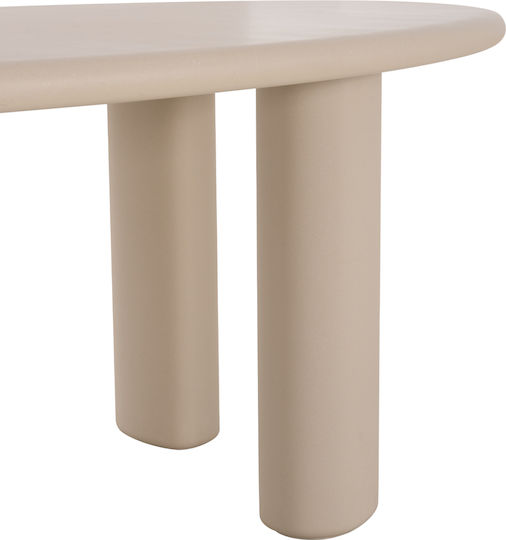 Volpe Ovaler Esszimmertisch aus Beton Beigefarben 240x100x75cm