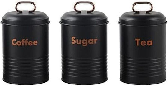 Coffee / Tea Jar with Metallic Black Lid