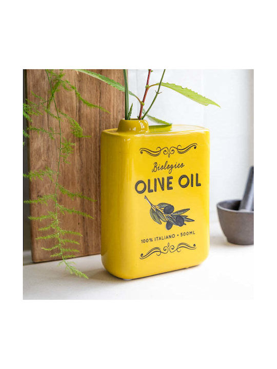 Koart Decorative Ceramic Yellow Vase 13x6xH17cm Ceramic-Decorative-Vase
