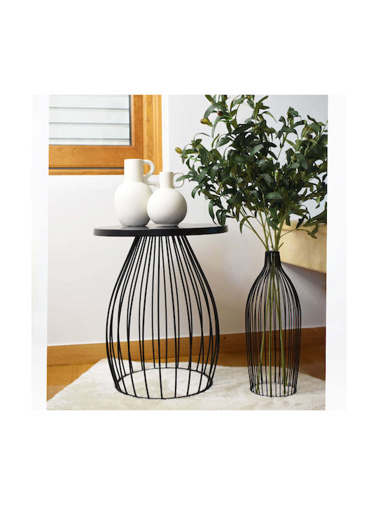 Koart Διακοσμητικό Βάζο Μεταλλικό Μαύρο Φ18xΥ40cm