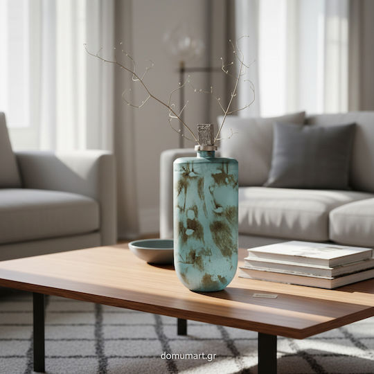 Karvounis Decorative Vase Bottle Blue 19x12.5x48cm