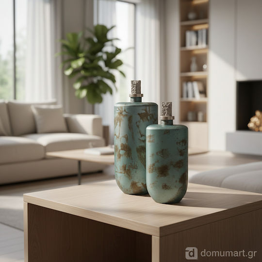 Karvounis Decorative Vase Bottle Blue 19x12.5x48cm