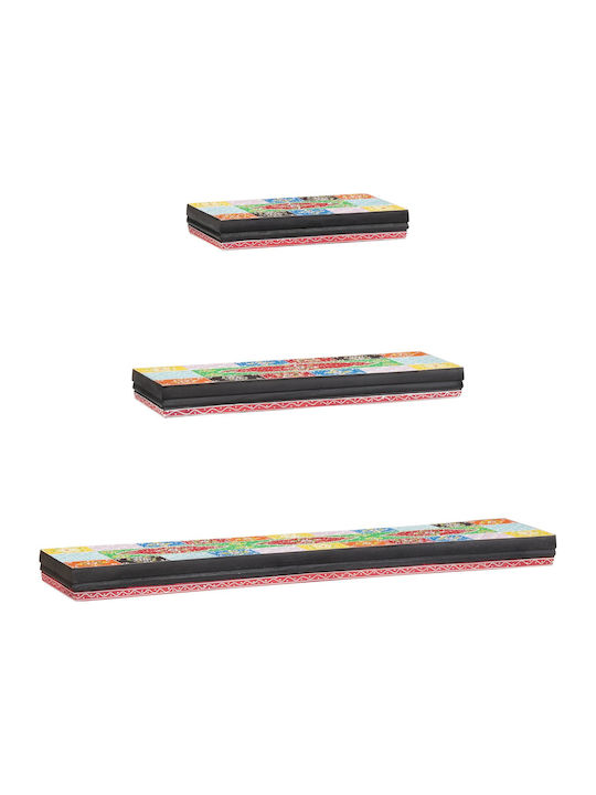 Многоцветни Стенни Рафтчета (3 Бр.) 100x20x6 см