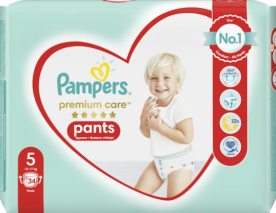 Pampers Diaper Pants Premium Care No. 5 for 12-17kg 34pcs