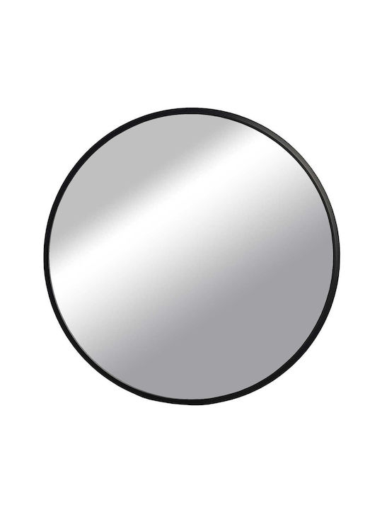 BD art Wandspiegel mit Schwarzem Hölzernen Rahmen Durchmesser 60cm