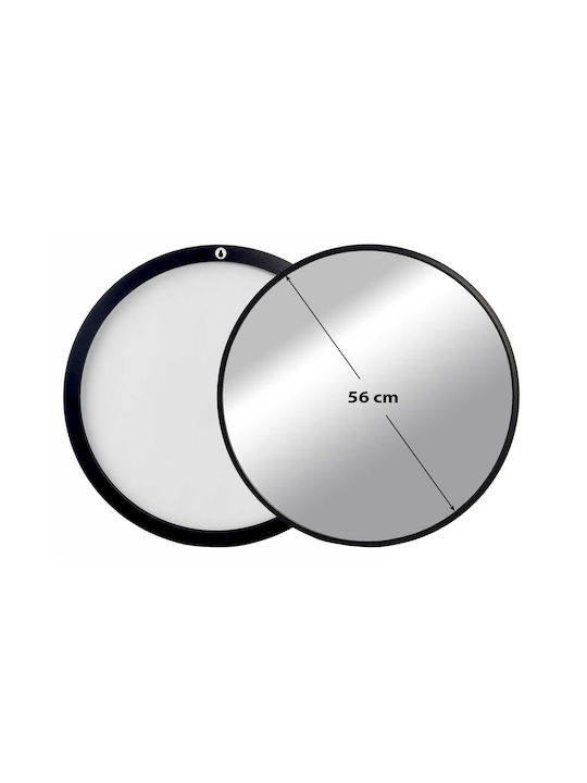 BD art Wandspiegel mit Schwarzem Hölzernen Rahmen Durchmesser 60cm