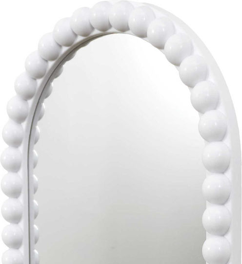 HowHomely Oglindă de Perete Ovală cu Cadru Alb 75x24.8cm 3 Bucăți