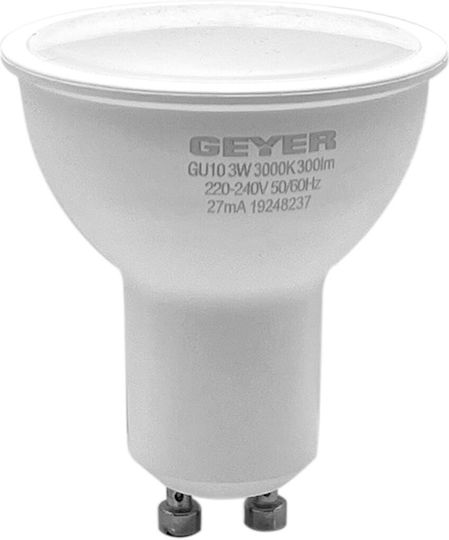 Geyer LED Bulb 3W for Socket GU10 and Shape PAR16 Warm White 300lm