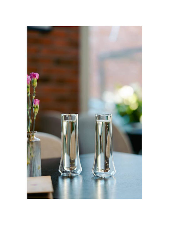 Vialli Design Σετ Ποτήρια Σαμπάνιας από Γυαλί Κολωνάτα 140ml 2τμχ
