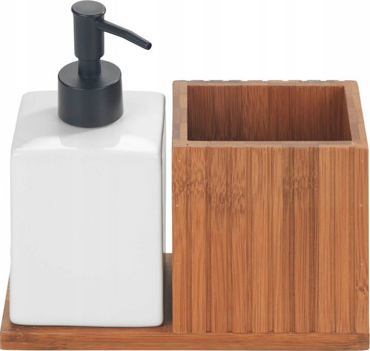 Wenko Bamboo Liquid Dispenser Organizer Mera