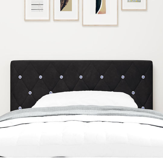 vidaXL Stoff-Kopfstütze für Betten Schwarz Samt 100x88cm