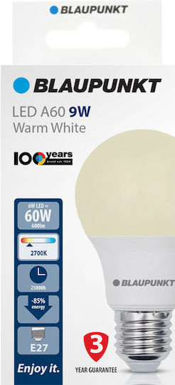 Blaupunkt LED Bulb 8.5W for E27 Socket and A60 Shape Warm White 900lm