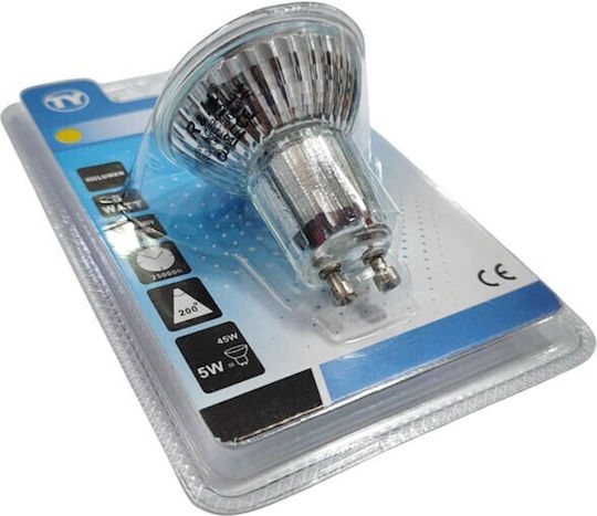 Λάμπα LED 5W για Ντουί GU10 Θερμό Λευκό 450lm