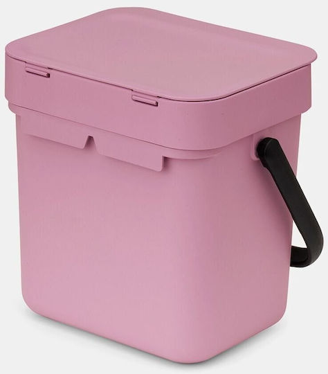 Brabantia Κάδος Sort & Go Απορριμμάτων Πλαστικός με Αιωρούμενο Καπάκι Ροζ 3lt