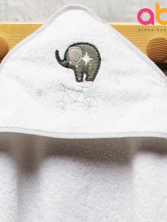 abo Βρεφική Κάπα-Μπουρνούζι με Κουκούλα Elephant BCycle Γκρι 75x75εκ.
