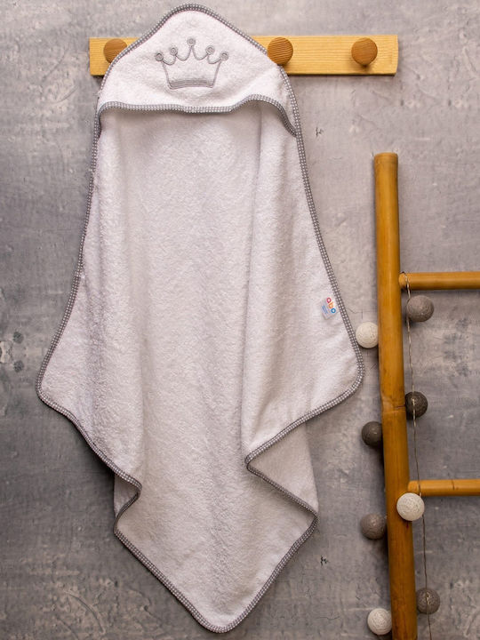 abo Hooded Baby Bath Towel Royal Gray