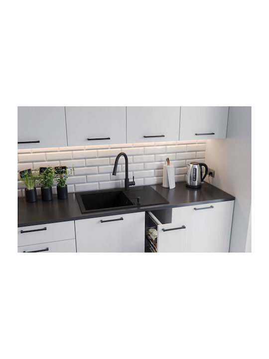 GraniteQ Aufgesetztes Waschbecken Porzellan 78x50x20cm Black