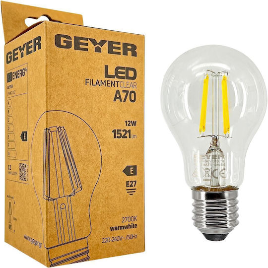 Geyer LED Bulb 12W for Socket E27 and Shape A60 Warm White 1521lm
