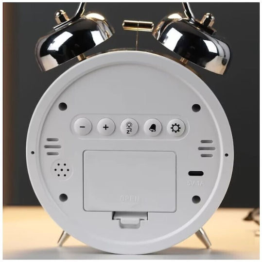 Tabletop Digital Clock with Alarm White HL-8891