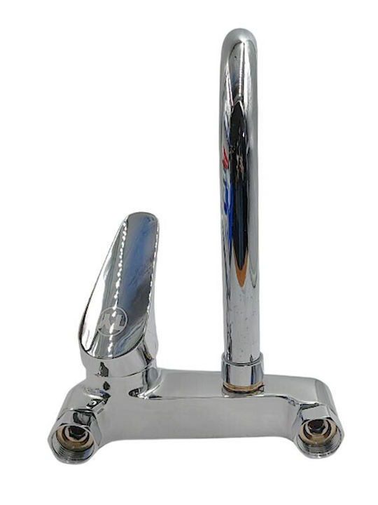 Rolinger Küchenarmatur Wand Silber