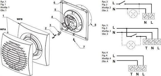 Wall Bathroom Ventilator 100mm