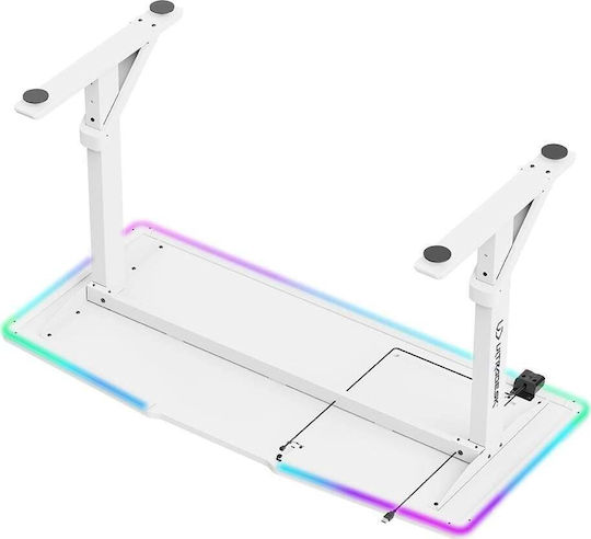 Schreibtisch Iron Holz White mit Metallbeinen & verstellbarer Höhe 132.5x60.5x71cm