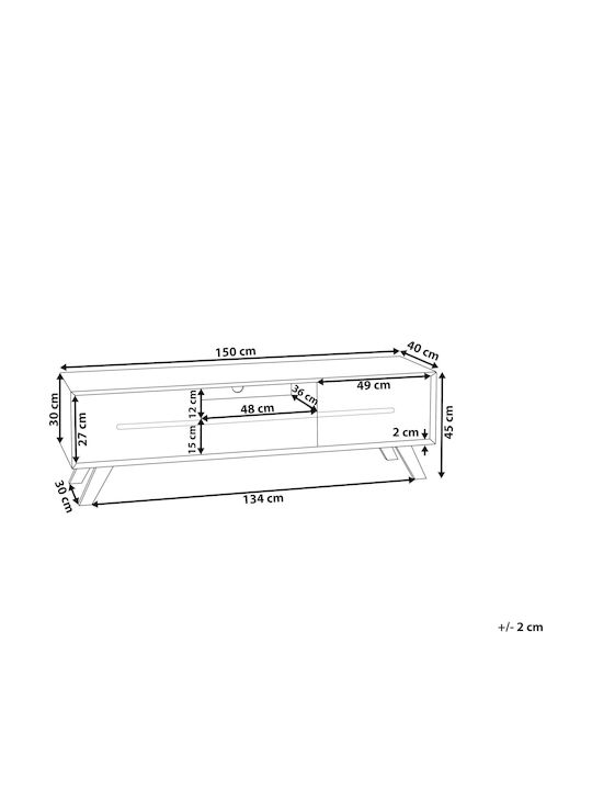 TV-Möbel Hölzernes Grün L150xB40xH45cm