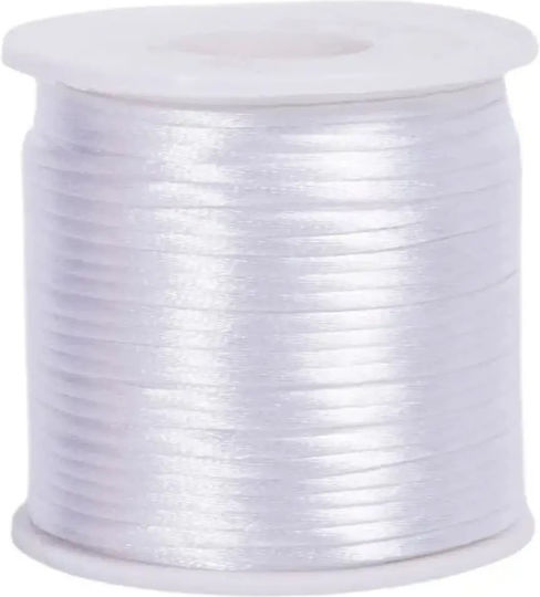 Satin Mouse Tail Fabric 2mm 50 Pieces Silver
