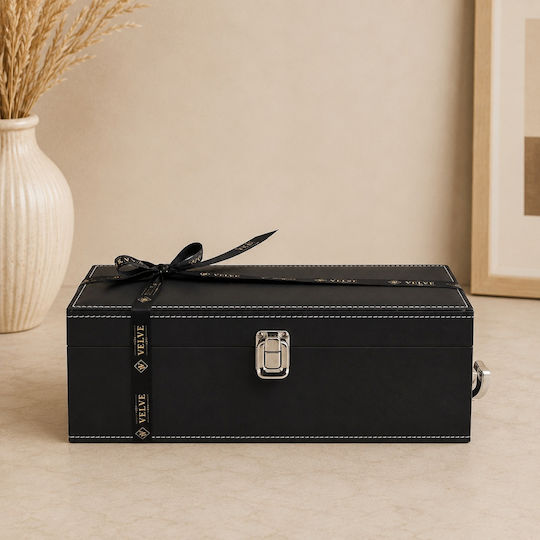 Set Premium Vin "Best Dad" Casetă Din Piele Ecologică 4 Accesorii Somelier Vin Alb Personalizat