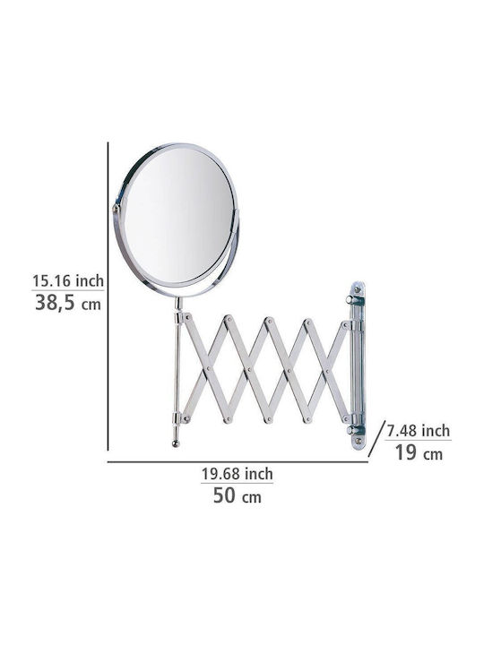 Wenko Exclusive Magnifying Round Bathroom Mirror made of Stainless Steel 17x17cm Silver